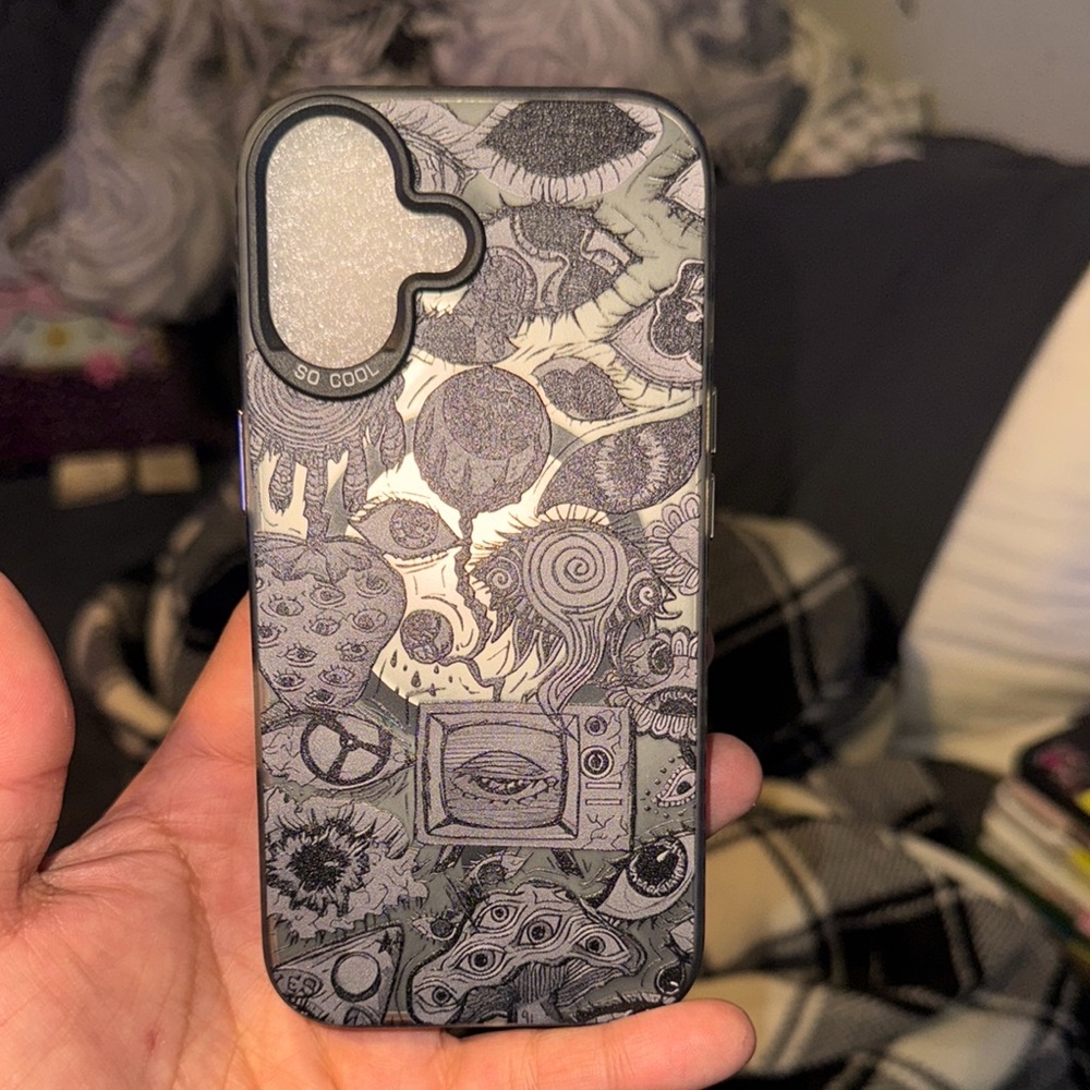 Artistic Black and Gray Phone Case I phone 16